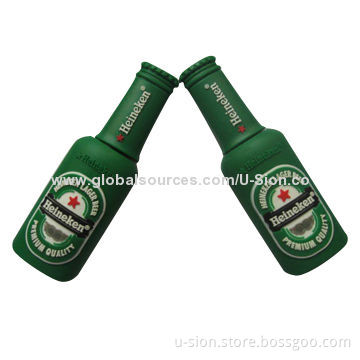 Customized Beer Bottle-shaped USB Flash Drives, Toshiba/Samsung Chip, Suitable for Promotional Gifts